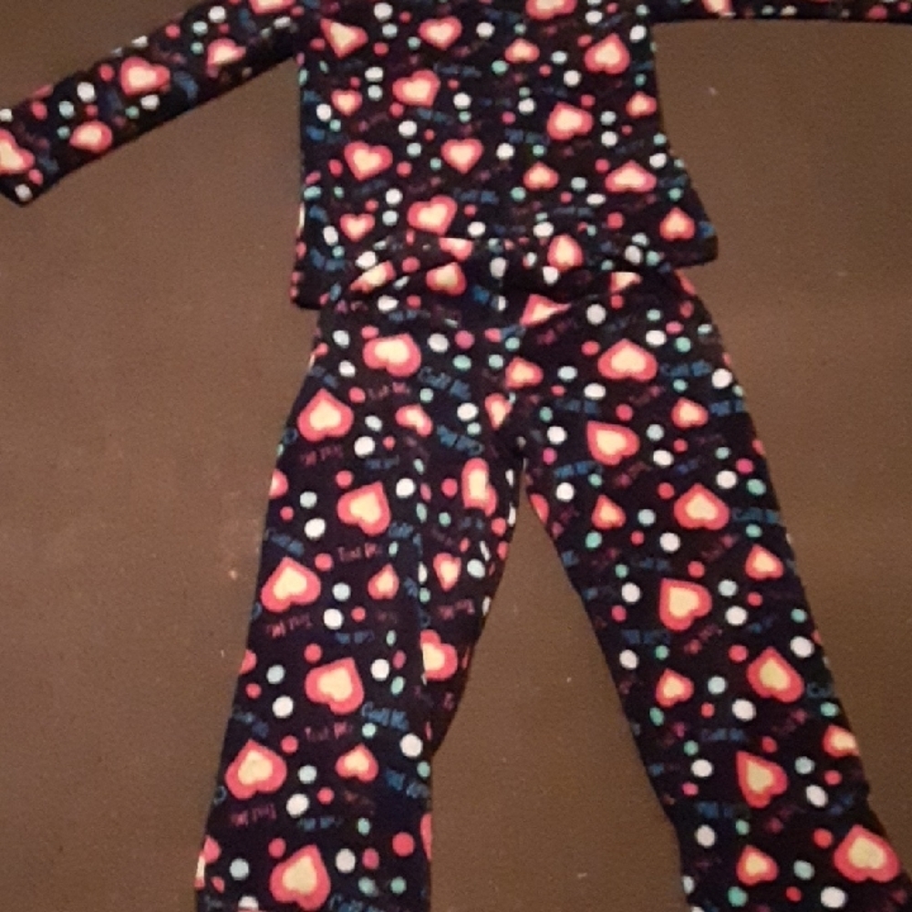 Charming Heart Print Kids Pajama Set